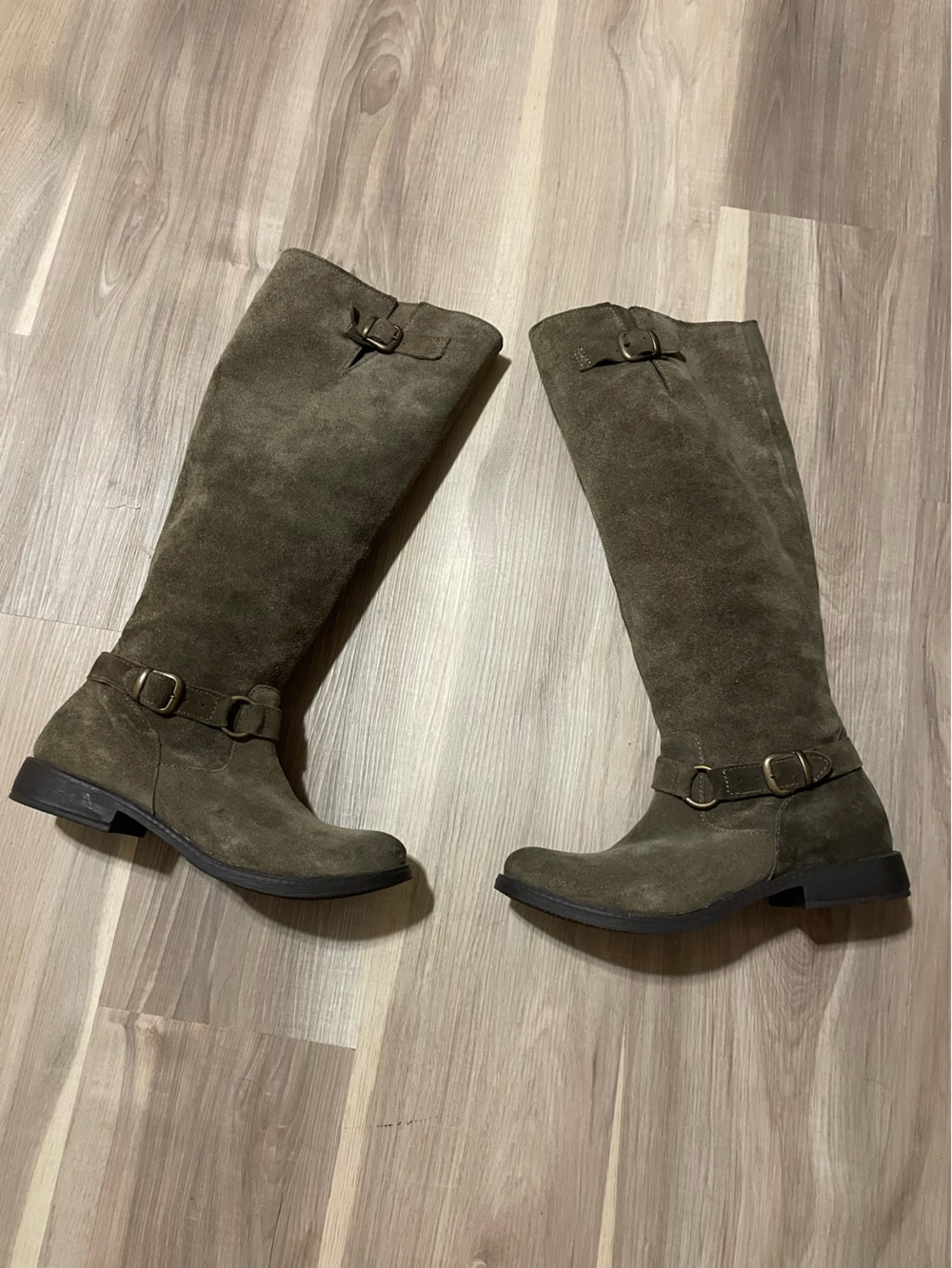 Zigi Girl Ladies Greige Suede Leather Tall Boots Size 9